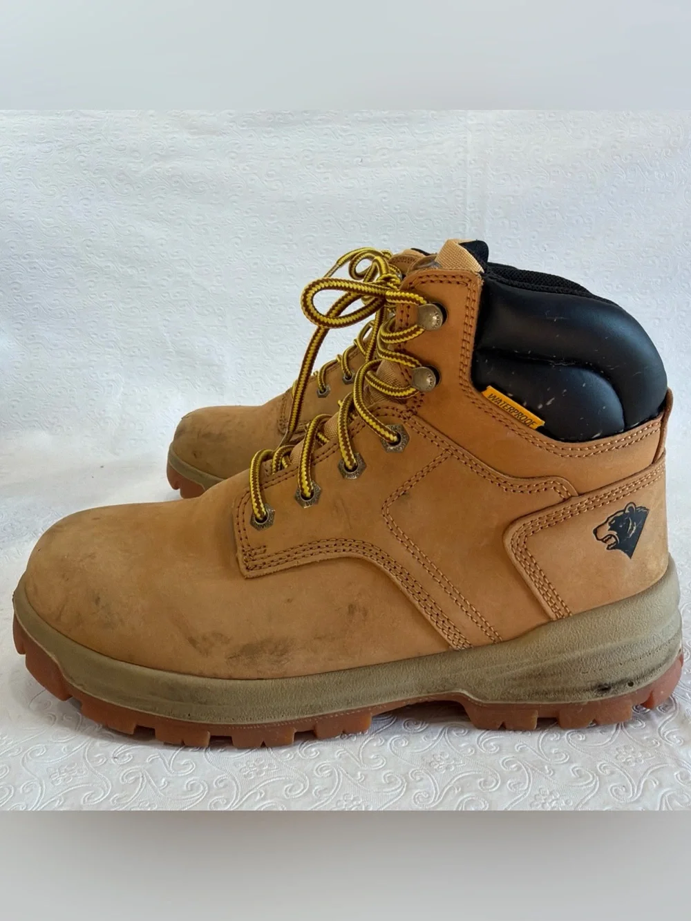 Herman Survivors Mens Boulder Steel Toe Work Boot Size 9W Tan Leather Safety